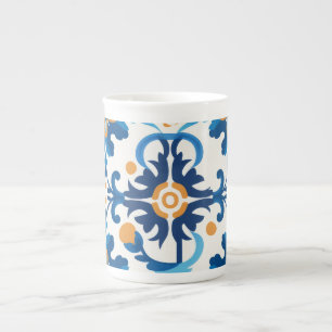 Tasse En Porcelaine Jus de lait bleu et Brown