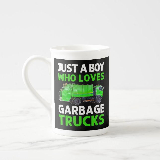Tasse En Porcelaine Just Boy Who Loves Garbage Trucks (Gauche)