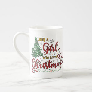 Tasse En Porcelaine Juste une fille qui aime Noël