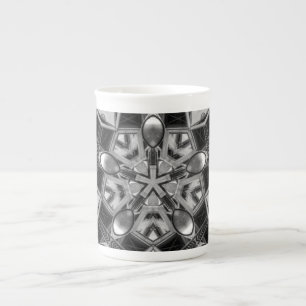 Tasse En Porcelaine Kaleidoscope Star gris foncé...