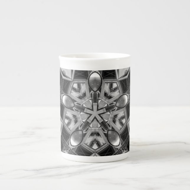 Tasse En Porcelaine Kaleidoscope Star gris foncé... (Devant)