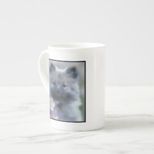 Tasse En Porcelaine Keeshond et Columbine - Photo de chien