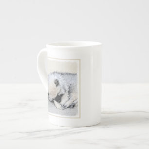 Tasse En Porcelaine Keeshond Sleeping Puppy Peinture Chien Art origina