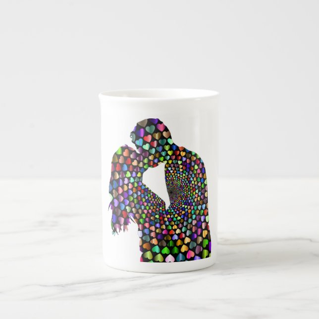 TASSE EN PORCELAINE KISSING COUPLE (Devant)