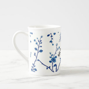 Tasse En Porcelaine La Chine Bleue Sauge Moderne Esthétique