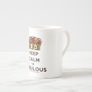 Tasse En Porcelaine La couronne dorée rouge de SlipperyJoe reste calme
