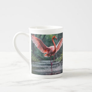 Tasse En Porcelaine La grâce en vol : Le Flamant rose rose