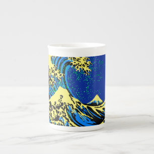 Tasse En Porcelaine La grande vague de Hokusai dans l'accent de style