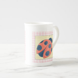 Tasse En Porcelaine Ladybug Trio Atterrissage sur Fleurs