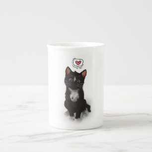 Tasse En Porcelaine L'amour à la première purr : le coeur luffeux de F