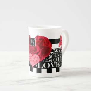 Tasse En Porcelaine L'amour et le style Rose Blackboard