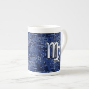 Tasse En Porcelaine L'argent de zodiaque de Vierge se connectent le