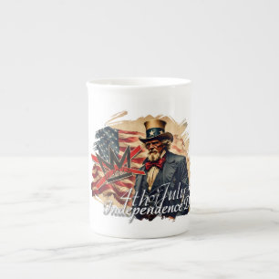 Tasse En Porcelaine L'art de la fête de l'indépendance de l'oncle Sam