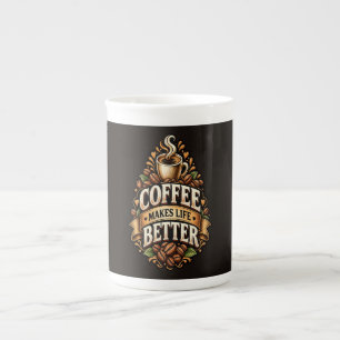 Tasse En Porcelaine Le café rend la vie meilleure – Amateur de café Vi
