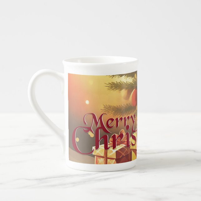 Tasse En Porcelaine Le Motif de Noël, avec des présents sous l'arbre d (Gauche)