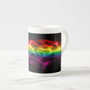 Tasse En Porcelaine Le panache de SlipperyJoe d'énergie arc-en-ciel va