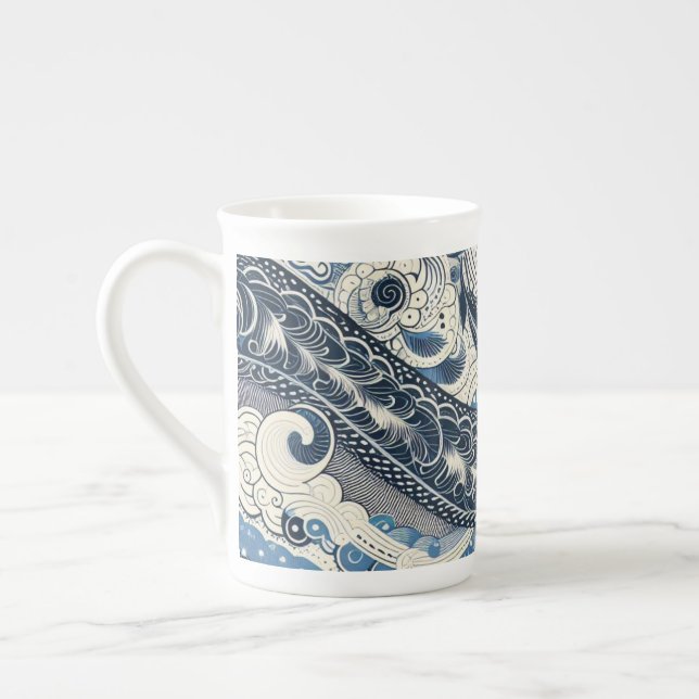 Tasse En Porcelaine Le Studio Maison Indigo Bloom (Gauche)