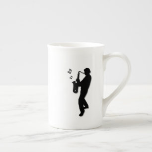 Tasse En Porcelaine Lecteur saxophone