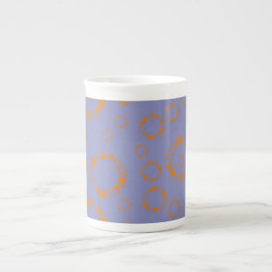 Tasse En Porcelaine les carrés bleus oranges girly de cercle modèlen