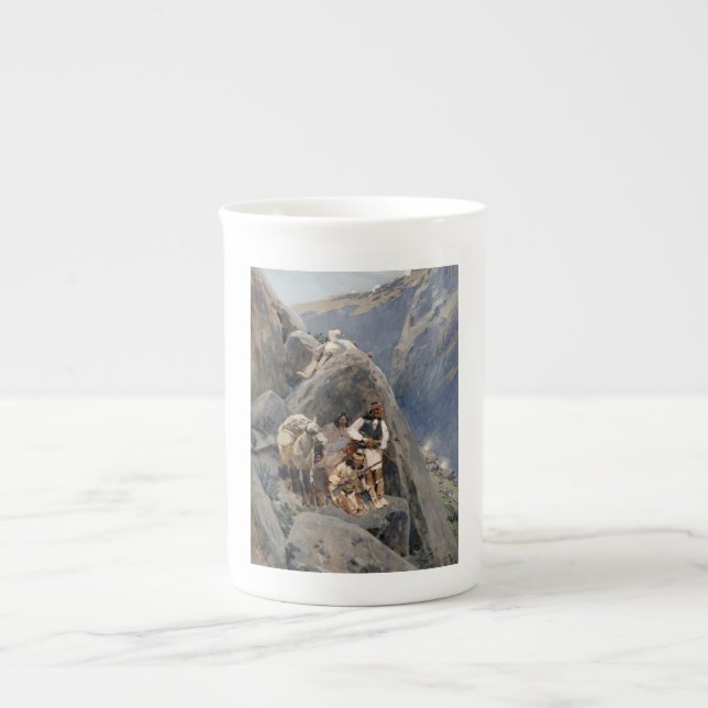 Tasse En Porcelaine Les guerriers d'Apache : une embuscade sur la cava (Devant)