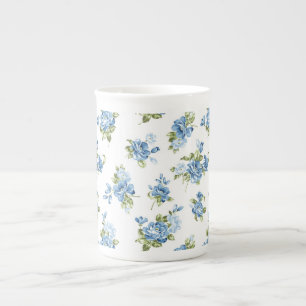 Tasse En Porcelaine Les Roses bleus de la Chine os