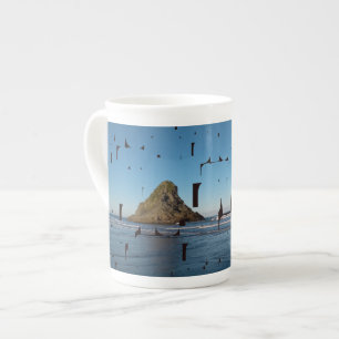 Tasse En Porcelaine Lettre Loisir Typographie Plage de Paysage marin B