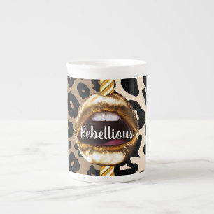 Tasse En Porcelaine Lèvres dorées personnalisées Wild Custom Gift Déco