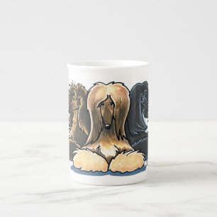 Tasse En Porcelaine Lévriers afghans trois d'une sorte