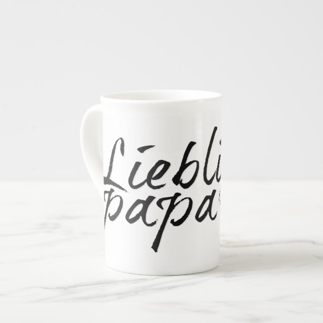 Tasse En Porcelaine Lieblingspapa - schwarzer Schriftzug 00001 (Devant gauche)