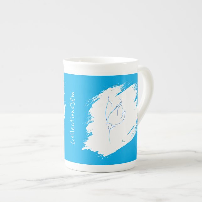 Tasse En Porcelaine Ligne bleu 6 (Devant droit)