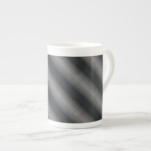Tasse En Porcelaine Lignes de gris noir et blanc ultra minces