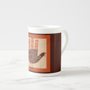Tasse En Porcelaine L'illustration ludique de dinde de SlipperyJoe pou
