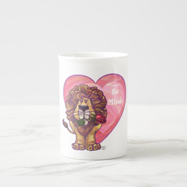 Tasse En Porcelaine Lion Saint Valentin (Devant)