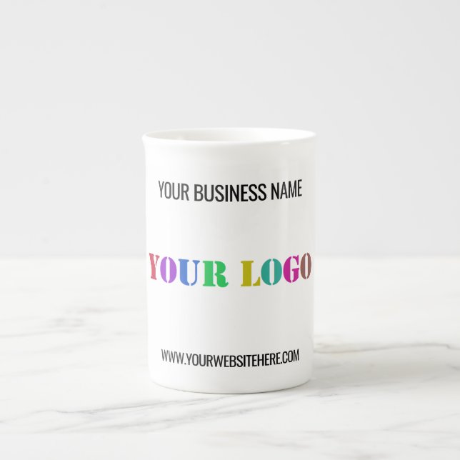 Tasse En Porcelaine Logo d'entreprise personnalisé et textos de votre  (Devant)