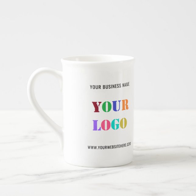 Tasse En Porcelaine Logo d'entreprise personnalisé Texte promotionnel  (Gauche)