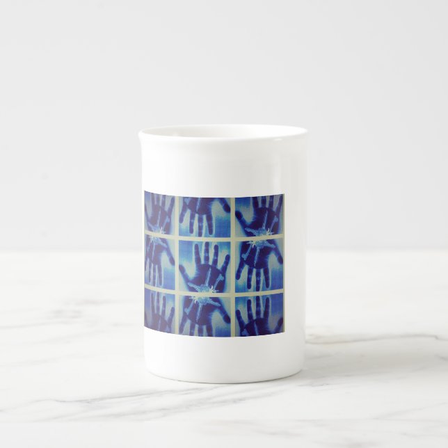 Tasse En Porcelaine main bleue déplaisante yaei (Devant)