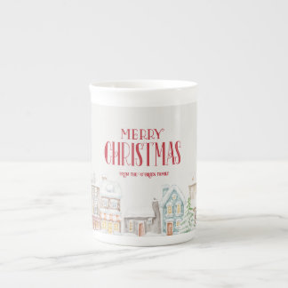 Tasse En Porcelaine Maisons d'hiver de Noël cosy