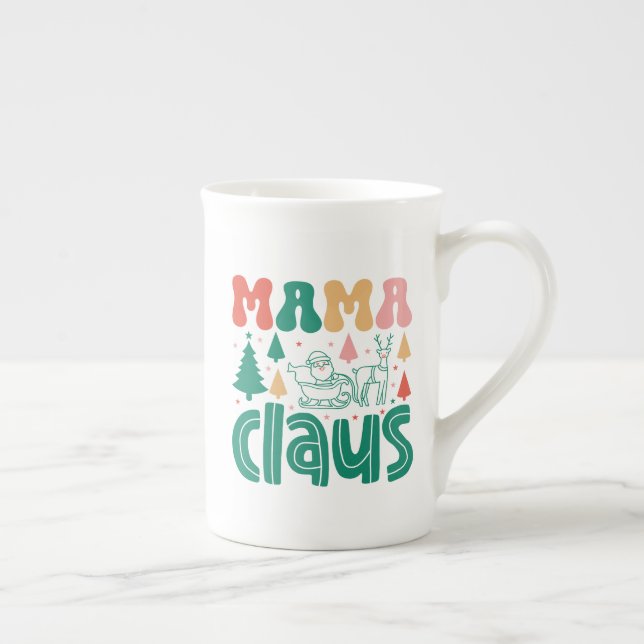 Tasse En Porcelaine Mama Claus Christmas Design-60097 (Droite)