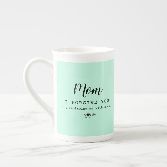 Tasse En Porcelaine "Maman, je te pardonne" drôle d'amoureux des chats (Gauche)