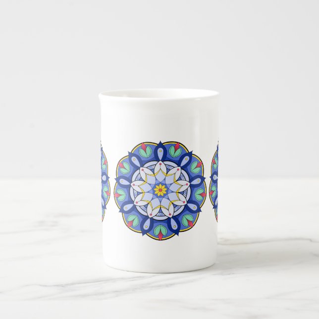 Tasse En Porcelaine Mandala Motif 01 (Devant)