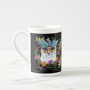 Tasse En Porcelaine Mardi Gras Chat, Funny Mardi Gras