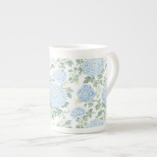 Tasse En Porcelaine Mariage Floral Bleu Clair Assez Joli