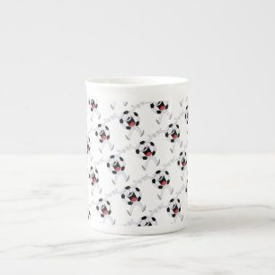 Tasse En Porcelaine Mascotte Balle de Football qui Rit
