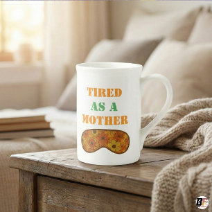 Tasse En Porcelaine Masque de sommeil floral rétro des années 70 épuis