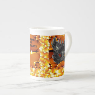 Tasse En Porcelaine Masque d'Halloween noir effrayant