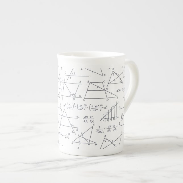 Tasse En Porcelaine Math Hand Written Calculations Illustrations (Devant droit)