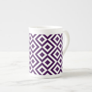 Tasse En Porcelaine Meandre violet et blanc