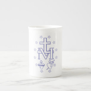 Tasse En Porcelaine Médaille de Notre-Dame des Grâces