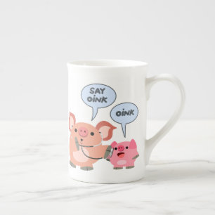 Tasse En Porcelaine Médecin et patient du cochon de dessin mignon