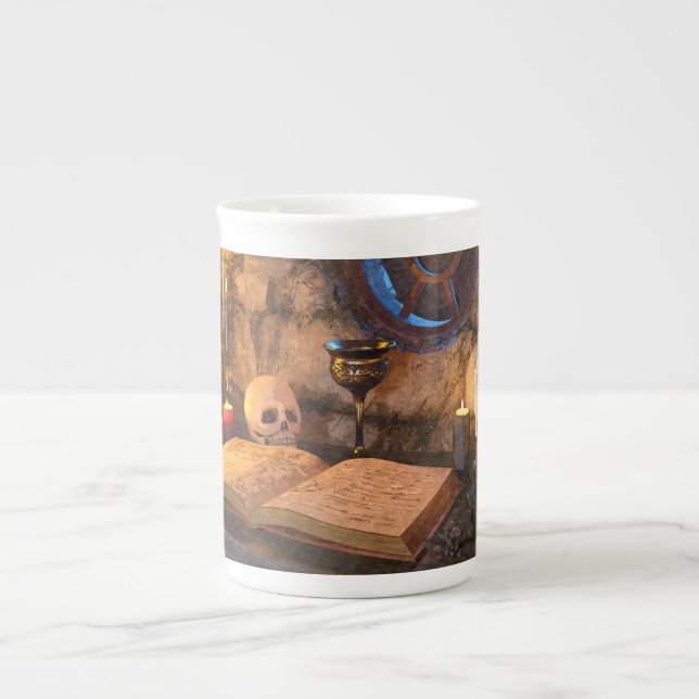 Tasse En Porcelaine Medieval Fantasy Wizard's Study (Devant)